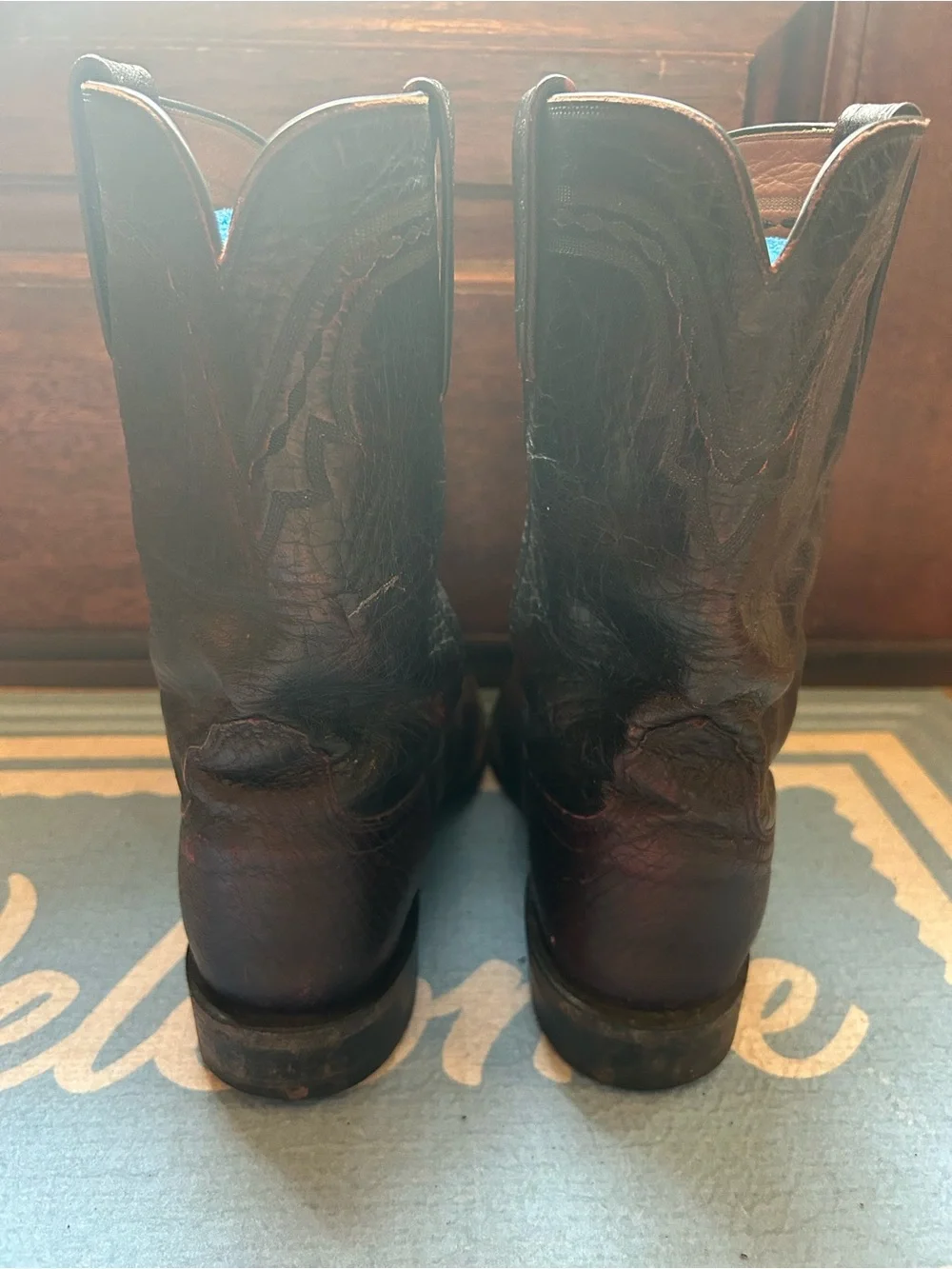 Lucchese men 9 exotic roper cowboy boots
